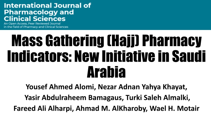 mass gathering hajj pharmacy indicators