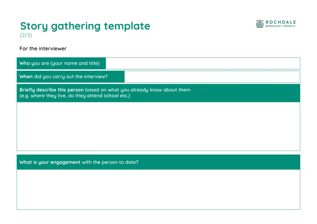 story gathering template 2 2