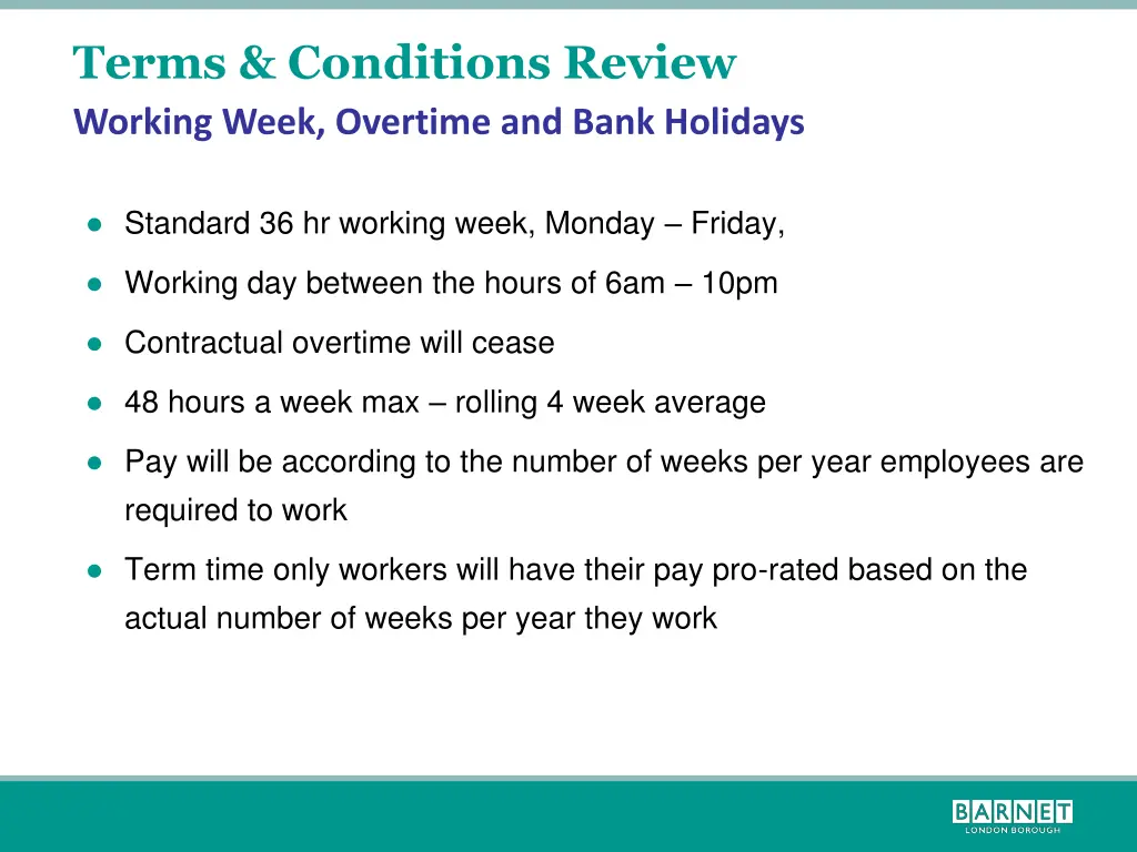 terms conditions review working week overtime