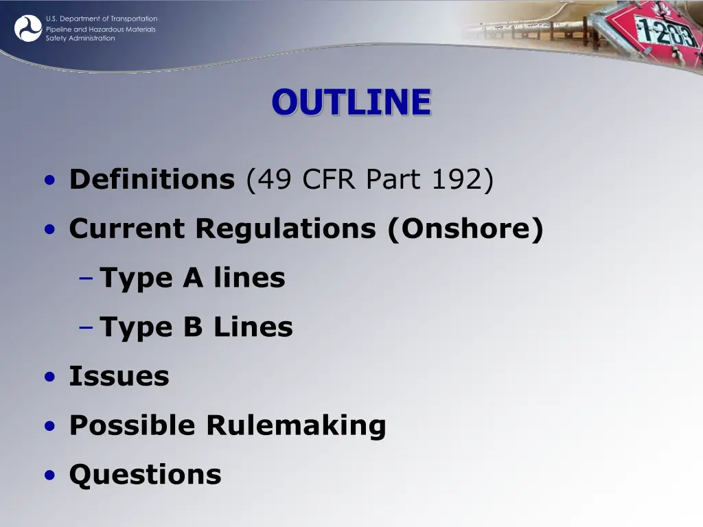 u s department of transportation pipeline 1