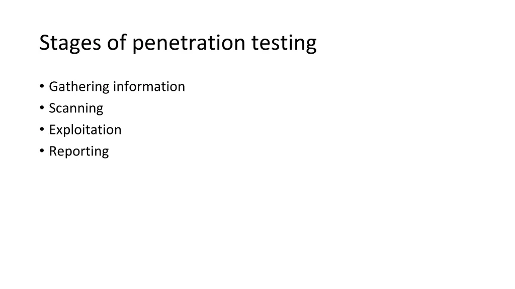 stages of penetration testing