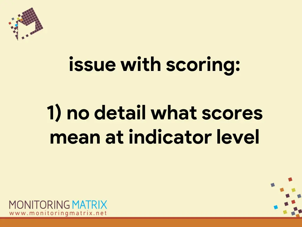 issue with scoring