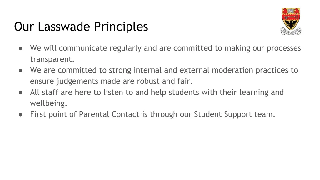 our lasswade principles