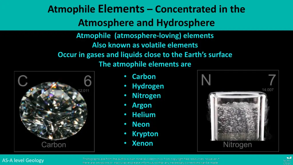 atmophile elements concentrated in the atmosphere