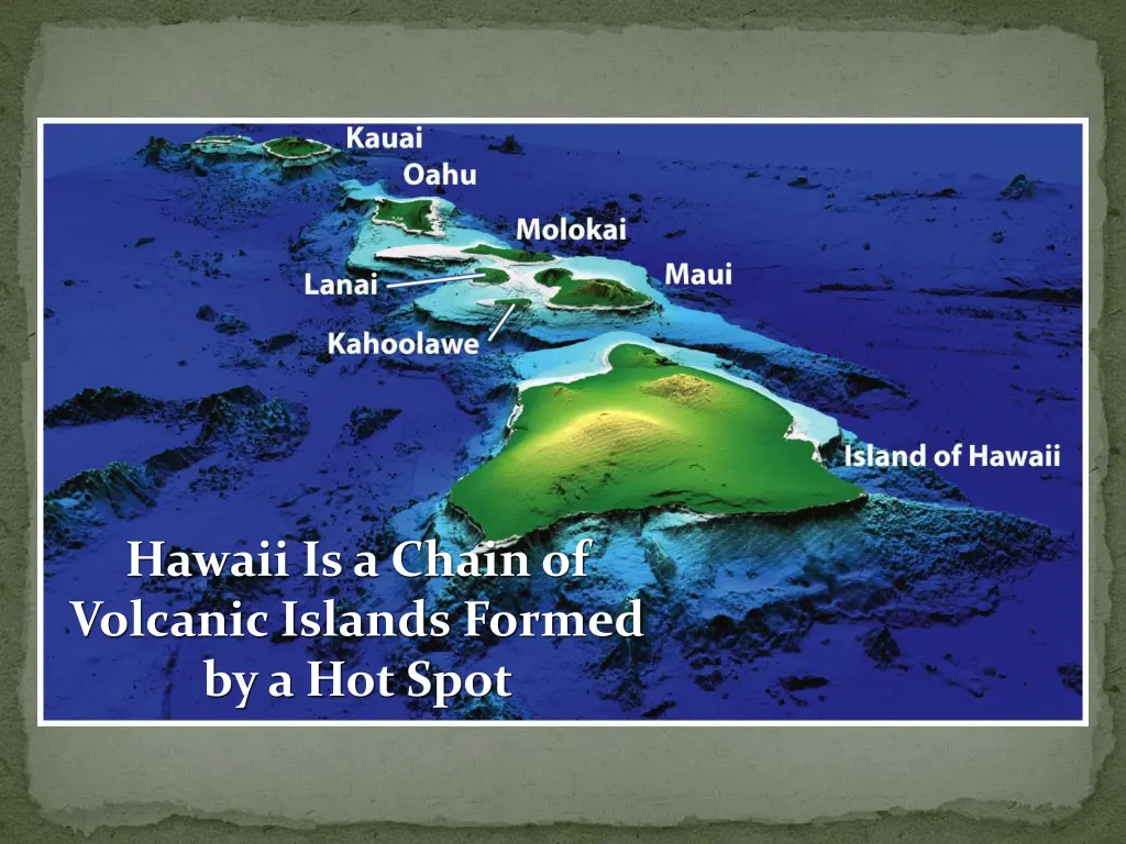 hawaii is a chain of volcanic islands formed