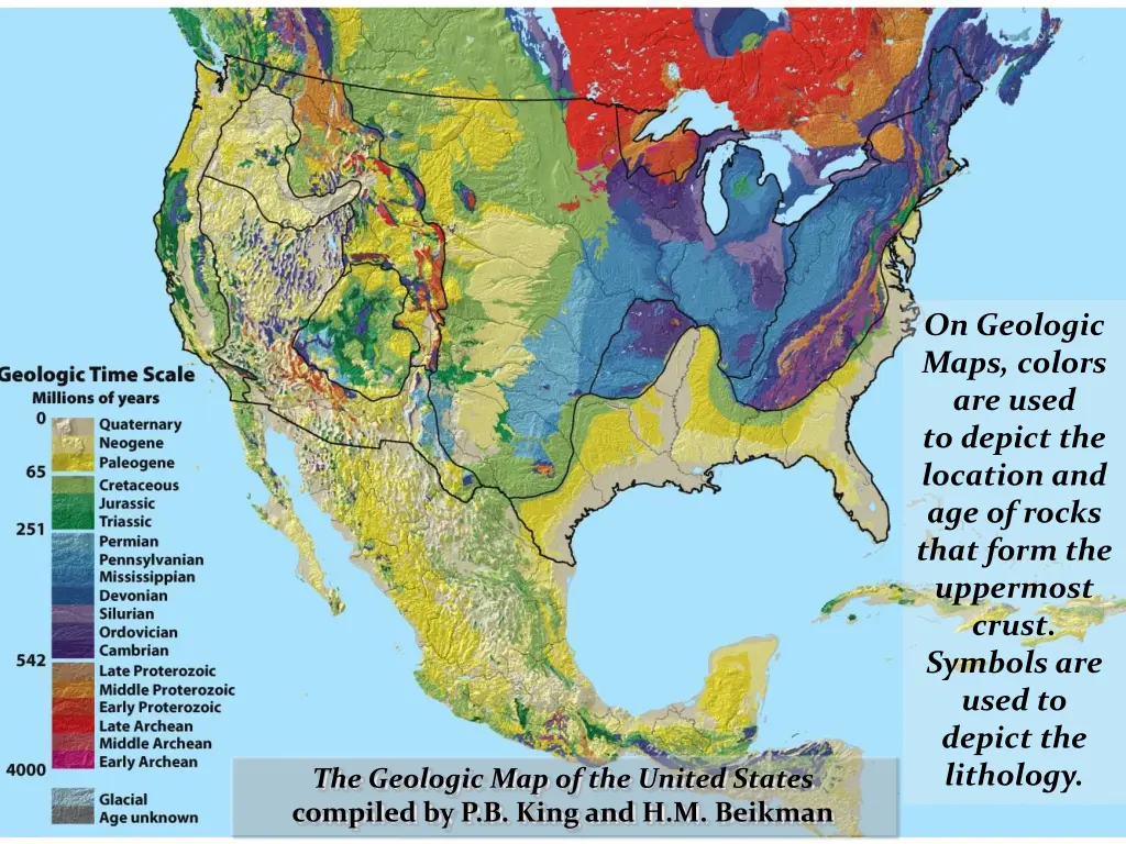 on geologic maps colors are used to depict