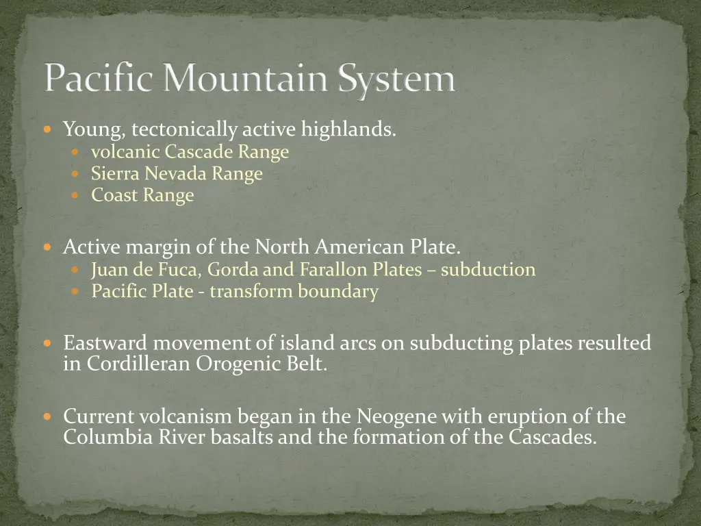 pacific mountain system