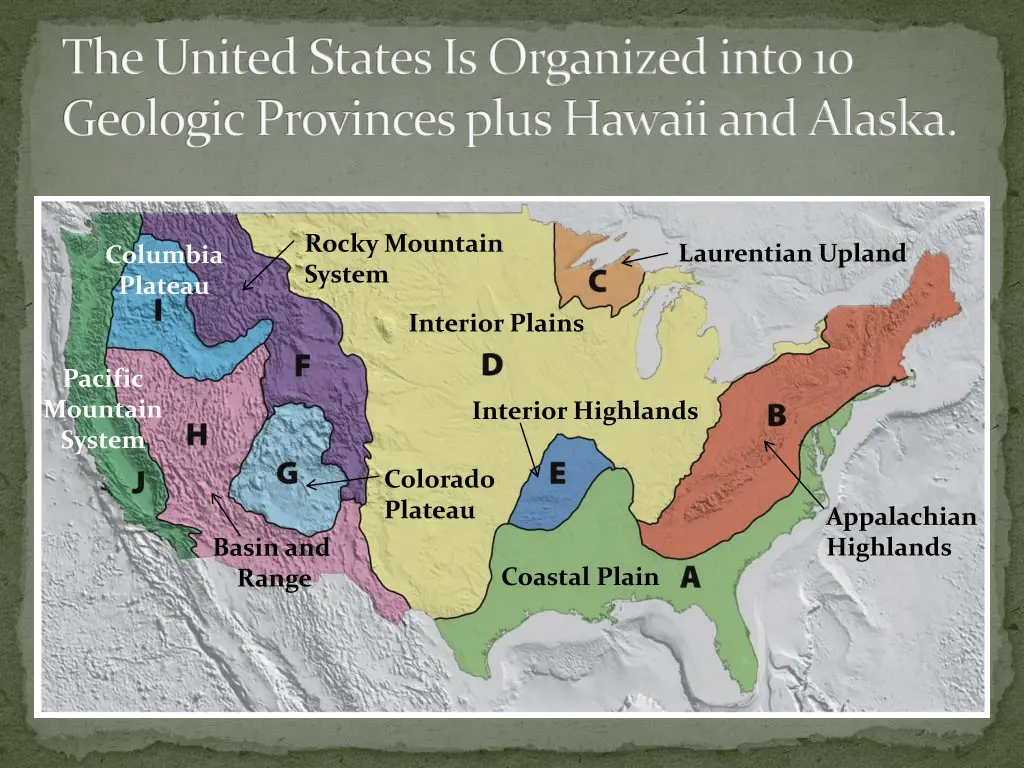 the united states is organized into 10 geologic