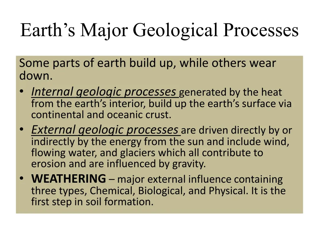 earth s major geological processes 3