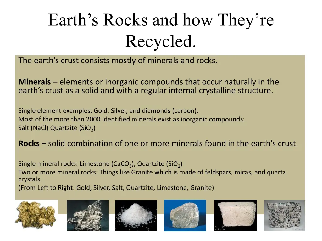 earth s rocks and how they re recycled