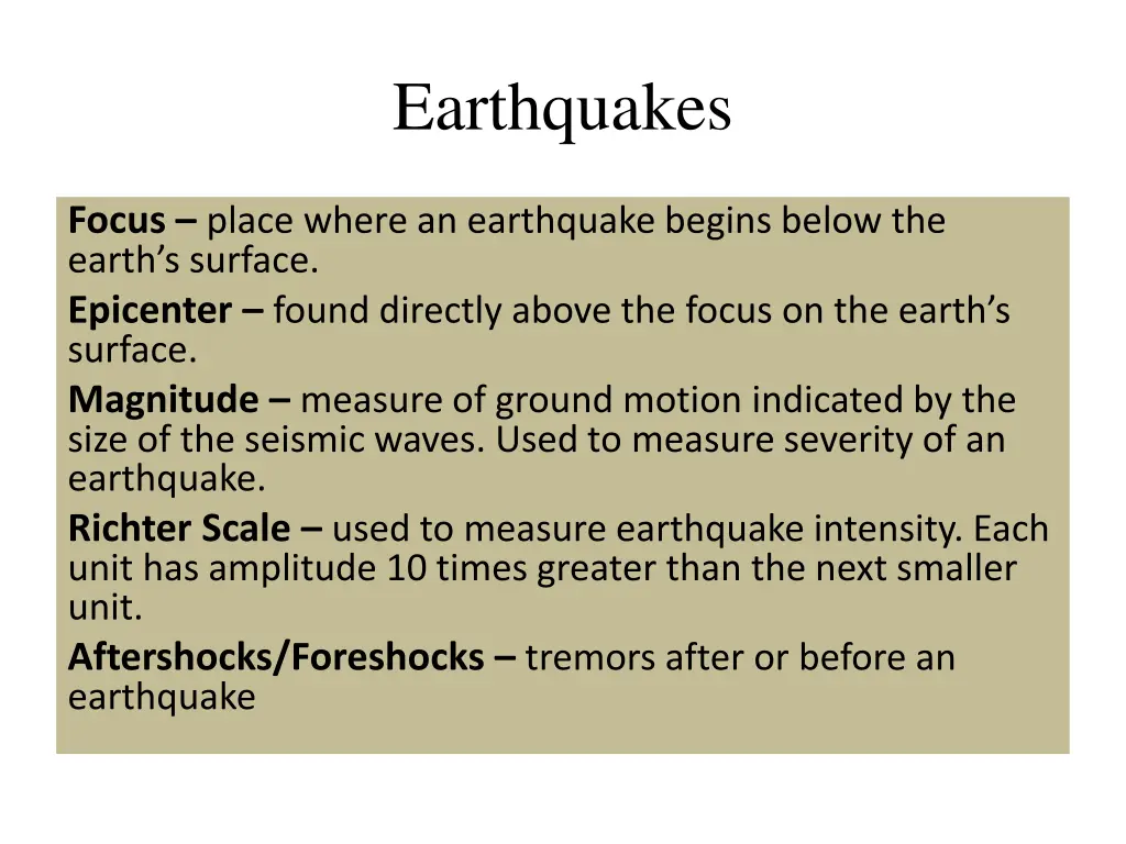 earthquakes 1