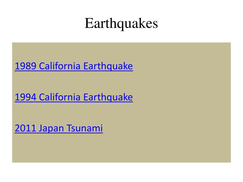 earthquakes 2