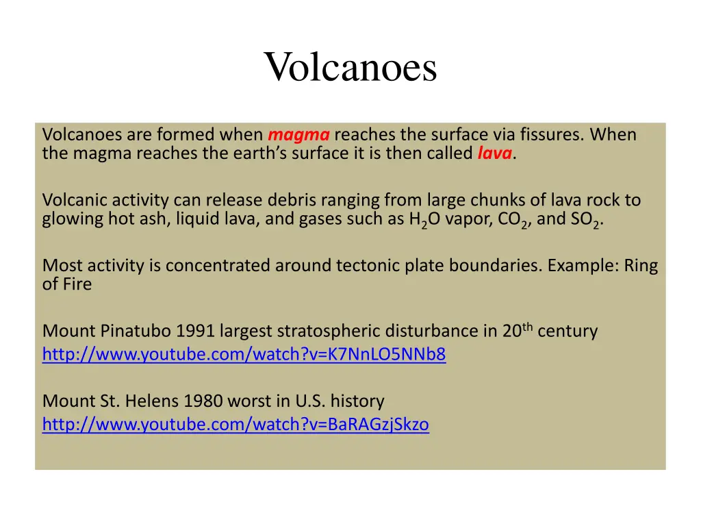 volcanoes