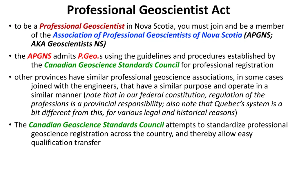 professional geoscientist