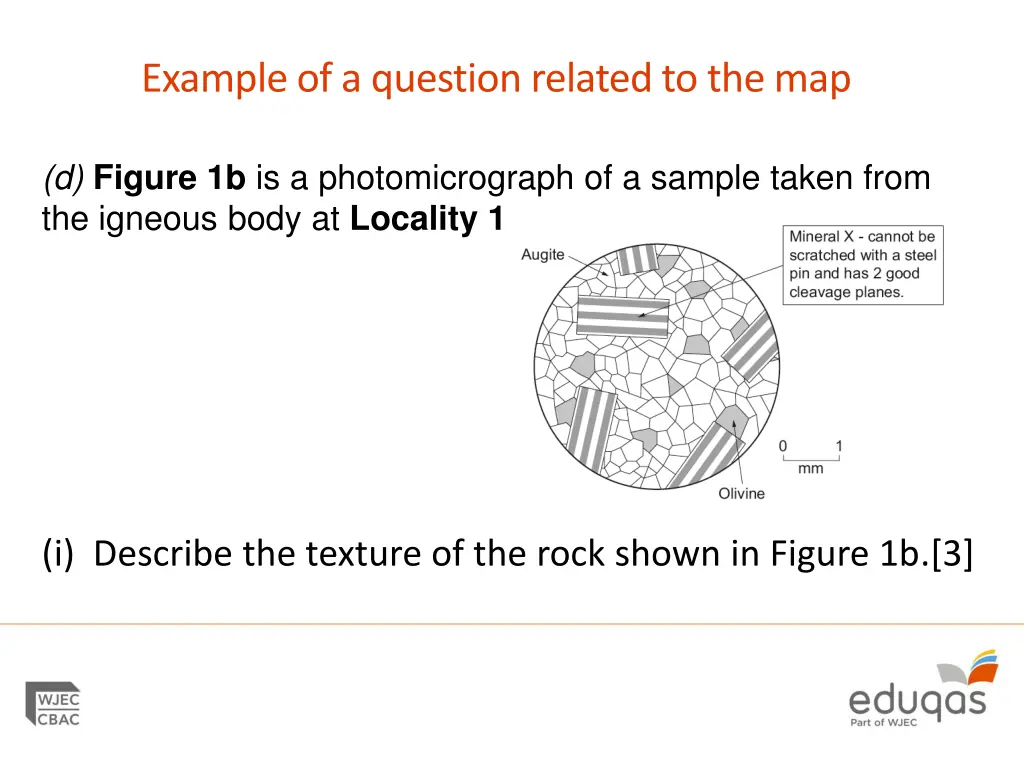 example of a question related to the map