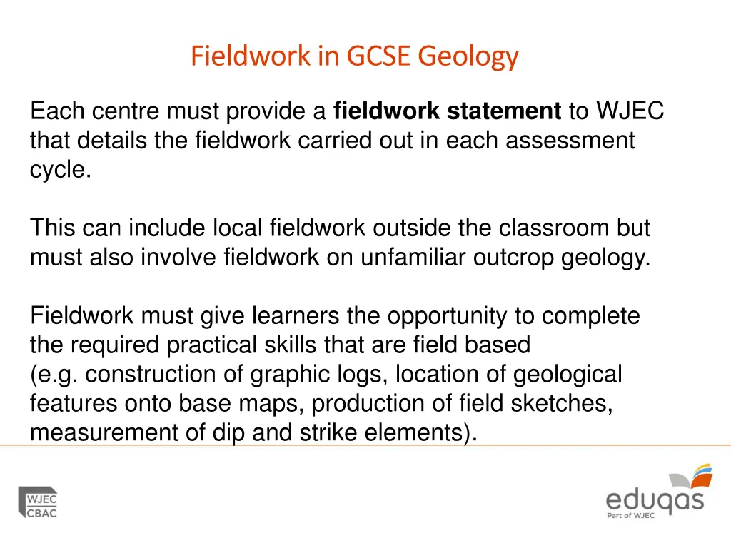 fieldwork in gcse geology 1