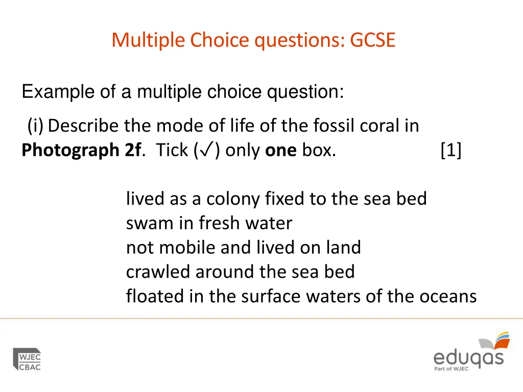 multiple choice questions gcse