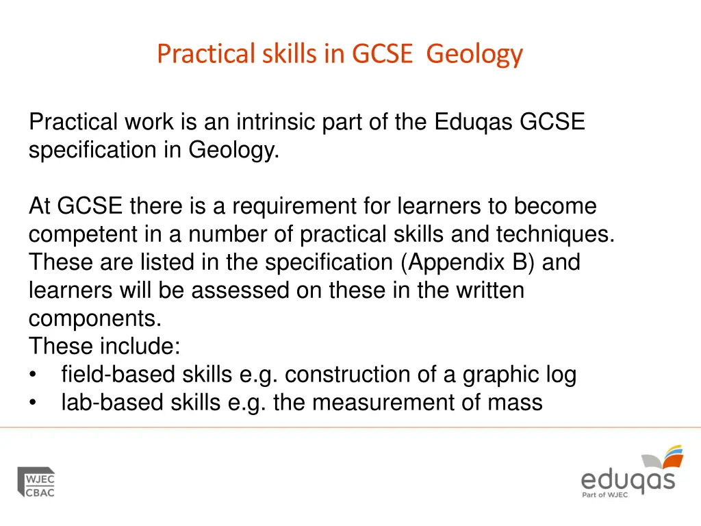 practical skills in gcse geology