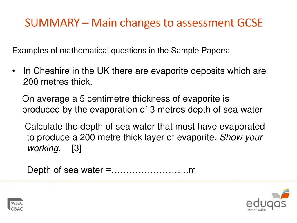 summary main changes to assessment gcse 2