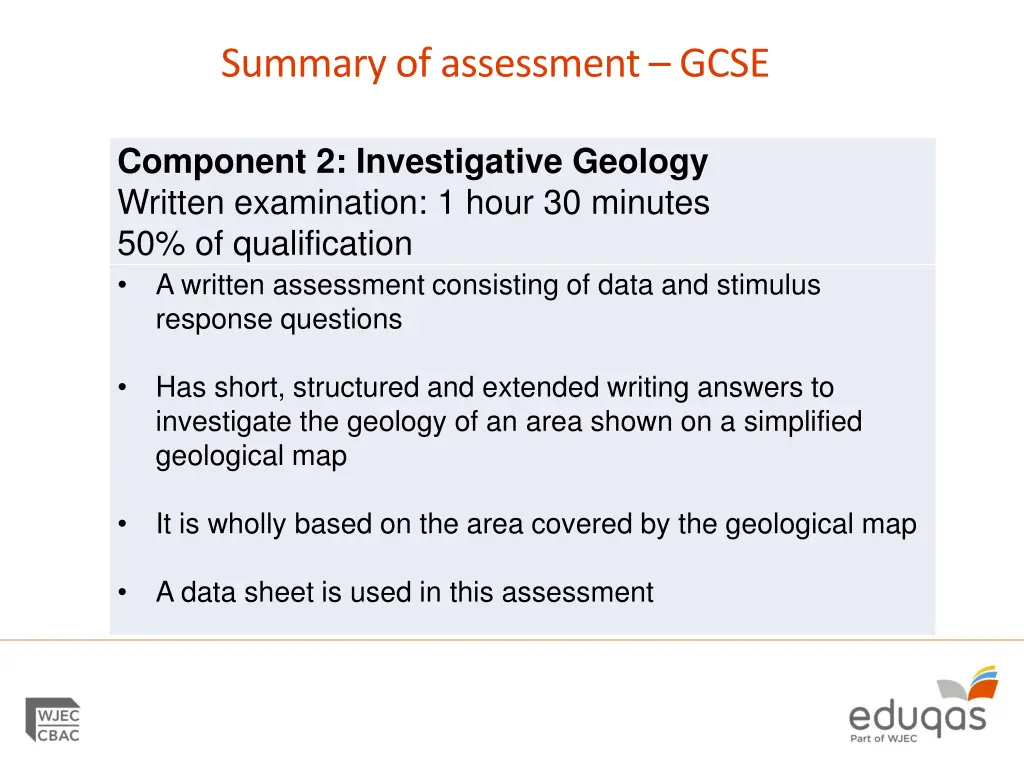 summary of assessment gcse 2