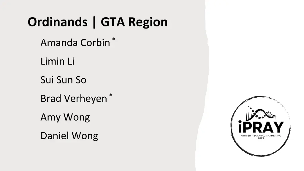 ordinands gta region