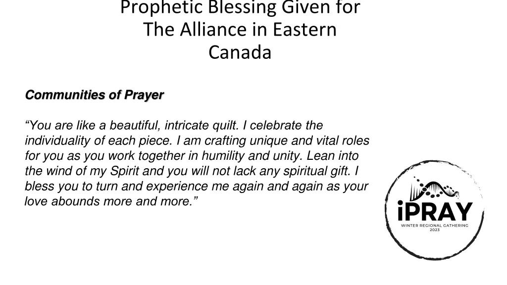 prophetic blessing given for the alliance 1