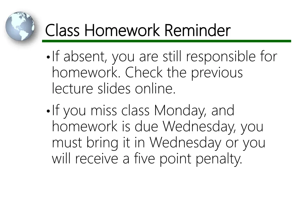 class homework reminder class homework reminder