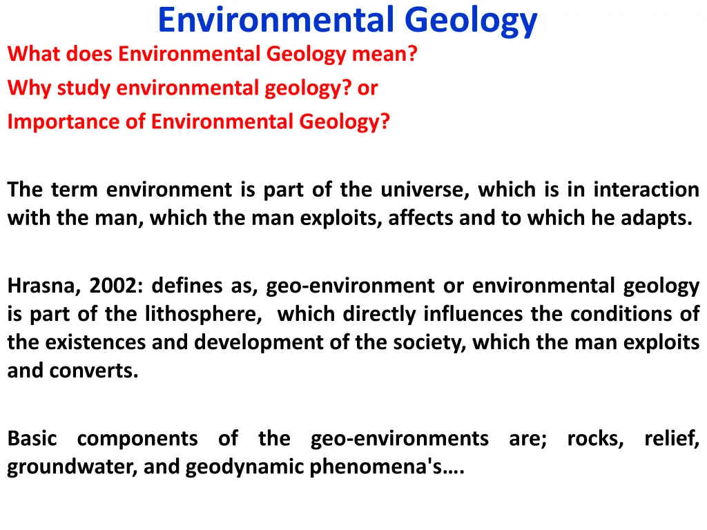 environmental geology what does environmental