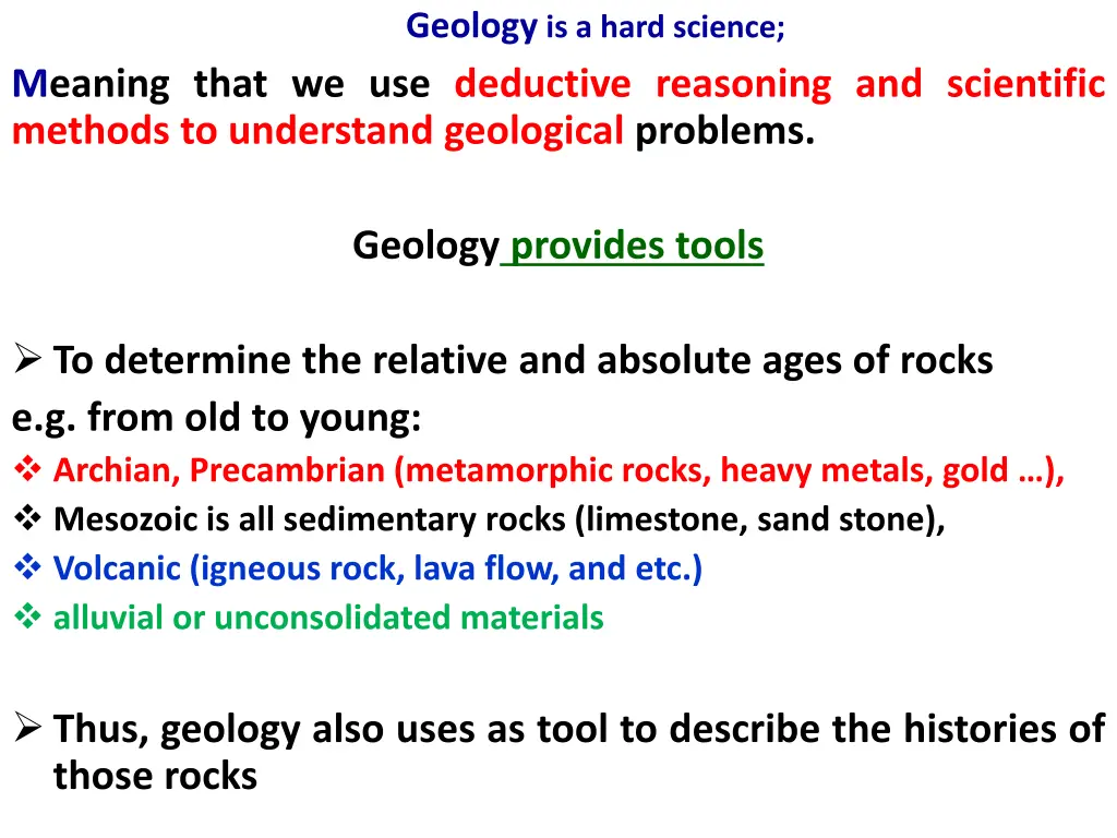 geology is a hard science