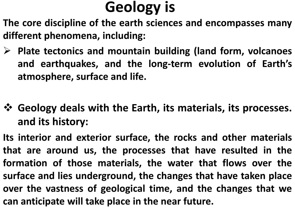 geology is