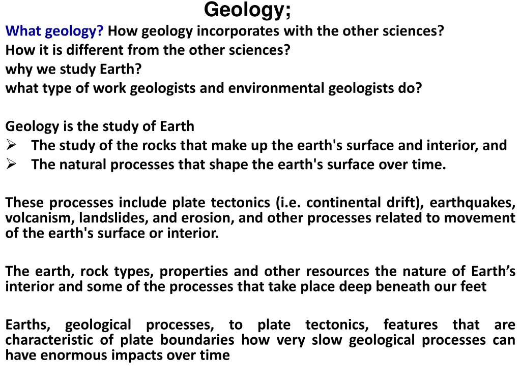 geology