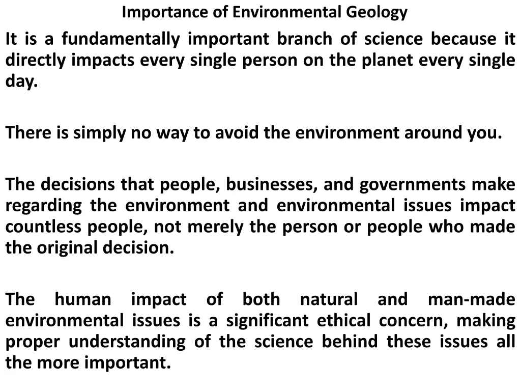 importance of environmental geology