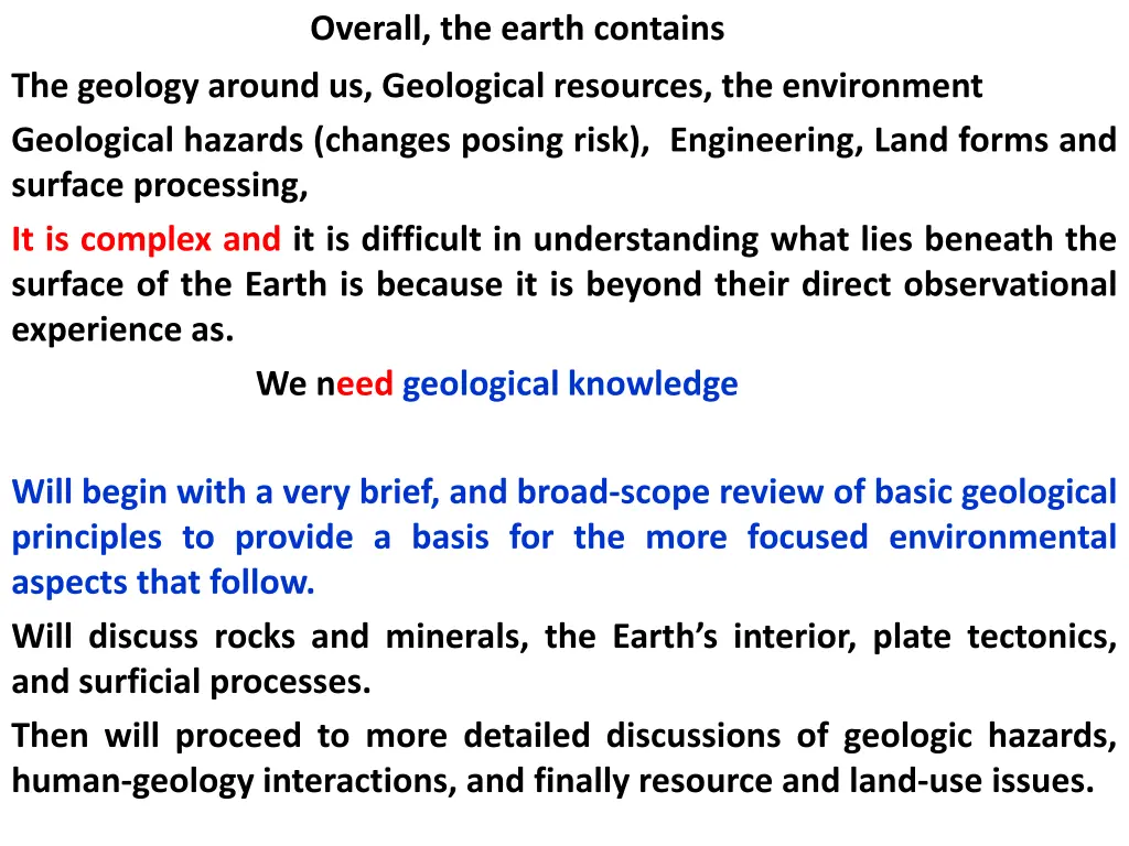 overall the earth contains