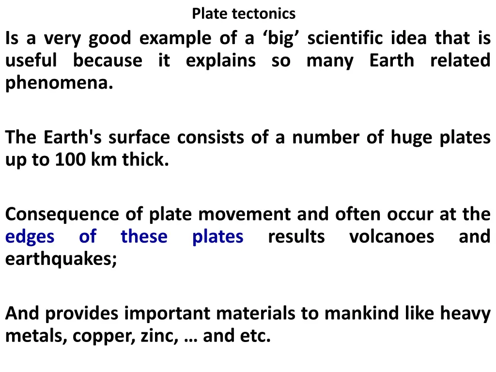 plate tectonics