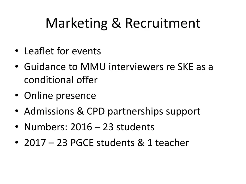 marketing recruitment