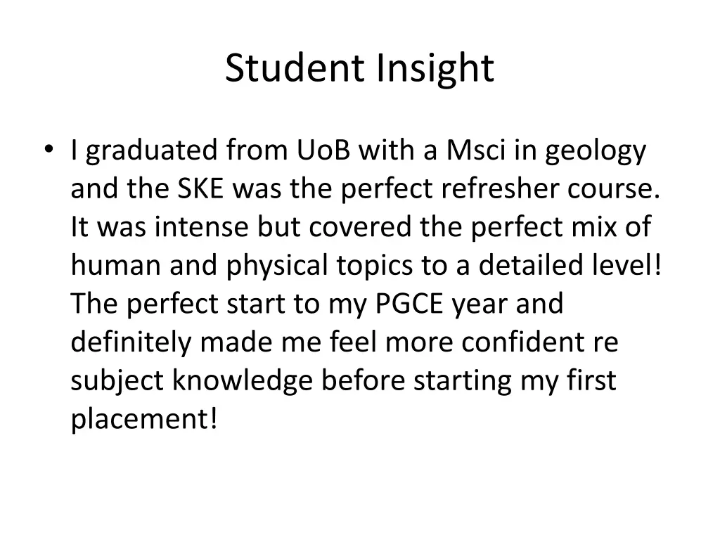 student insight