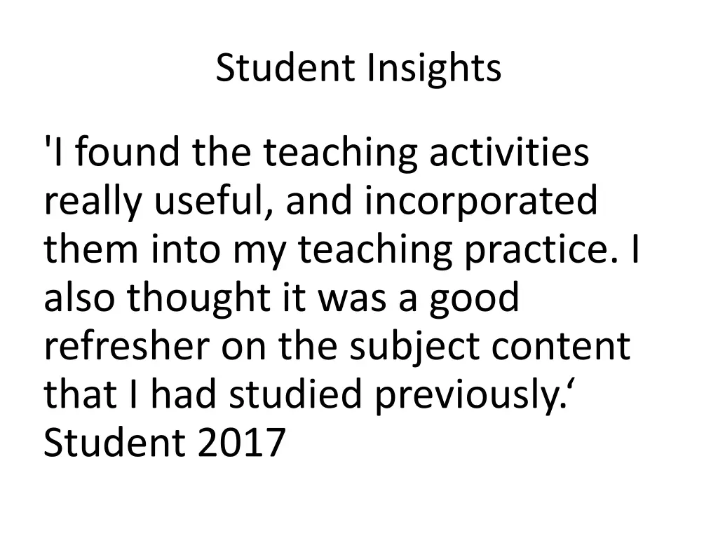 student insights