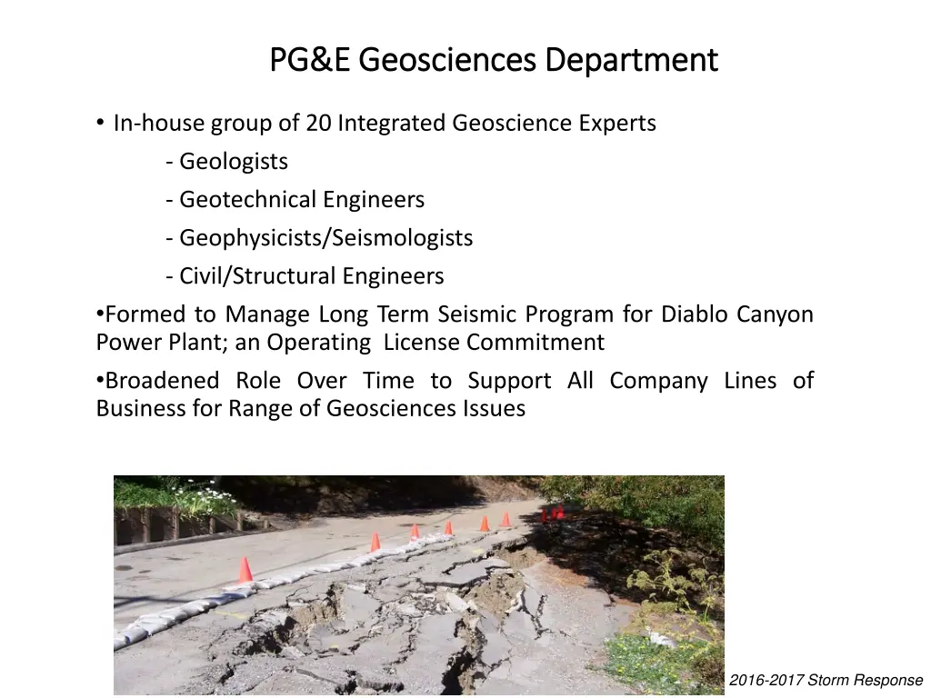 pg e geosciences department pg e geosciences