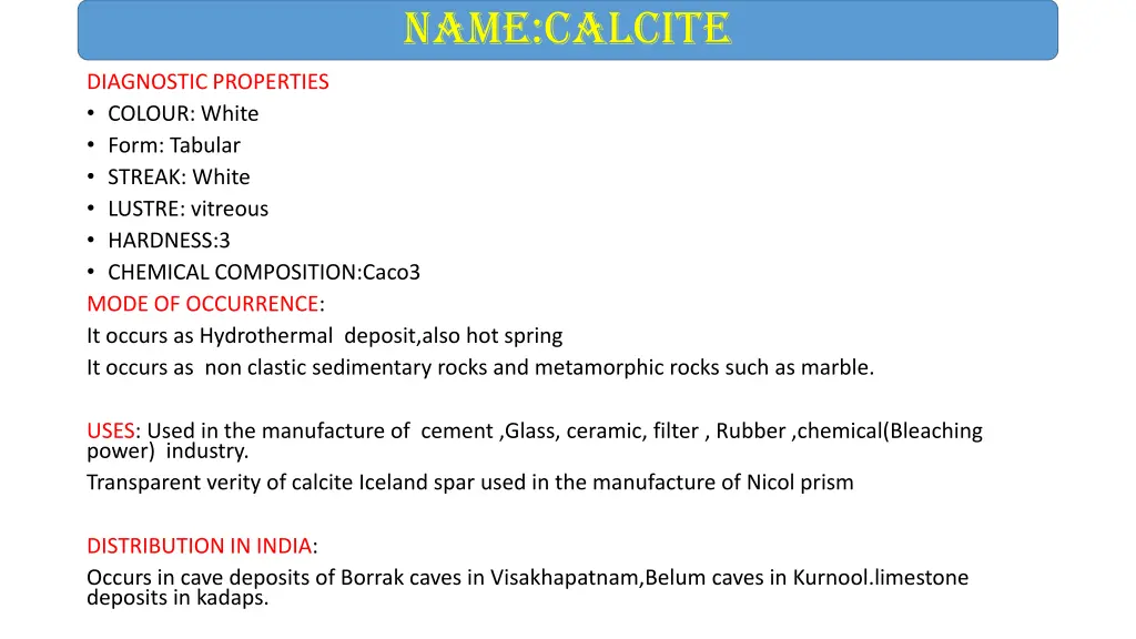 name calcite