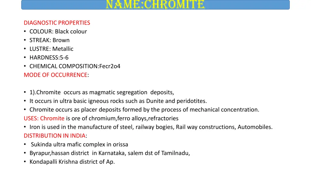 name chromite