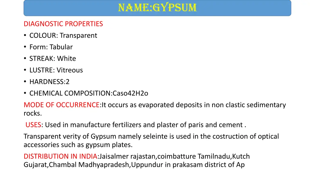 name gypsum