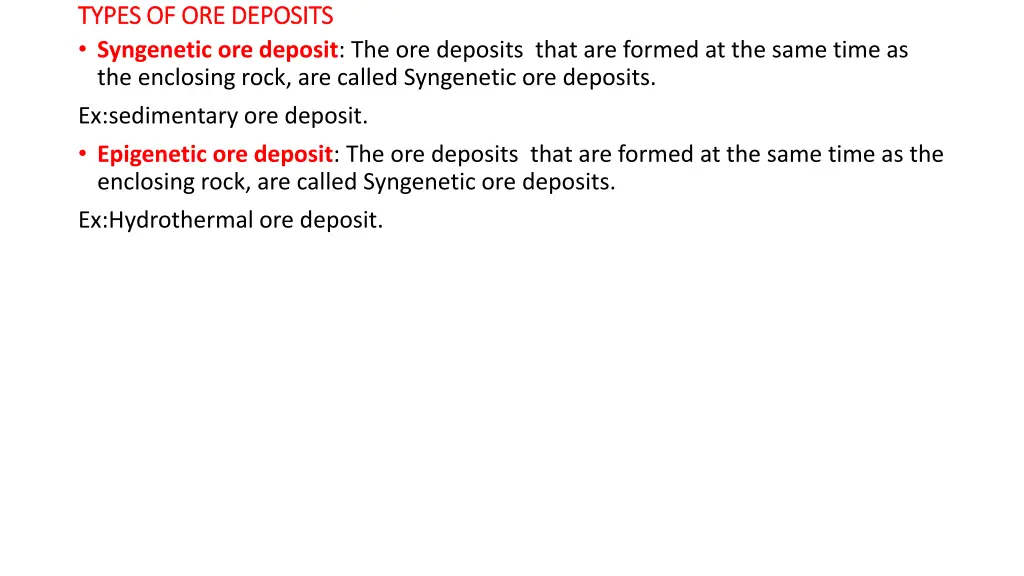 types of ore deposits types of ore deposits