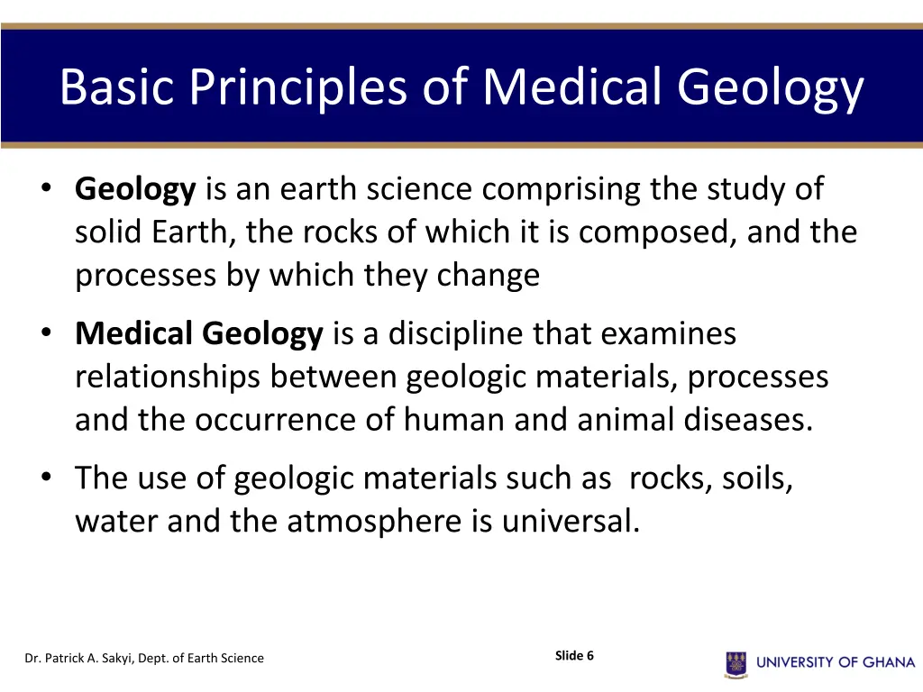 basic principles of medical geology