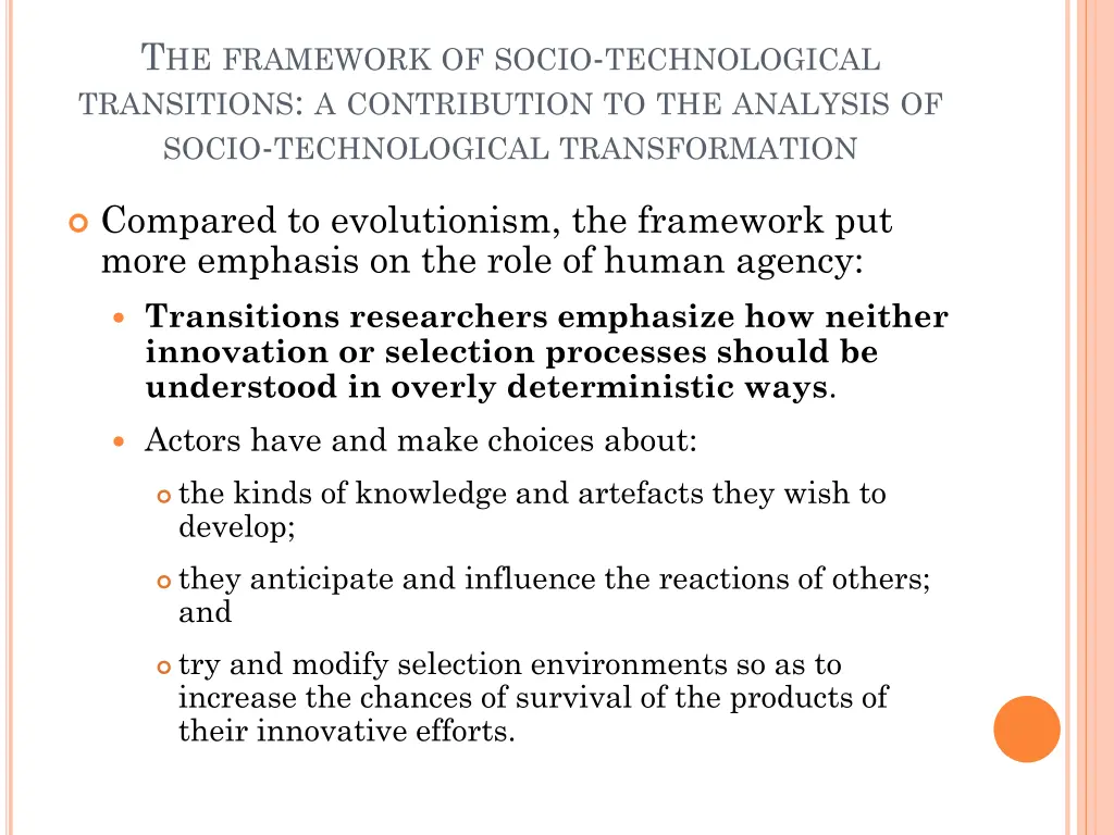 t he framework of socio technological transitions 1