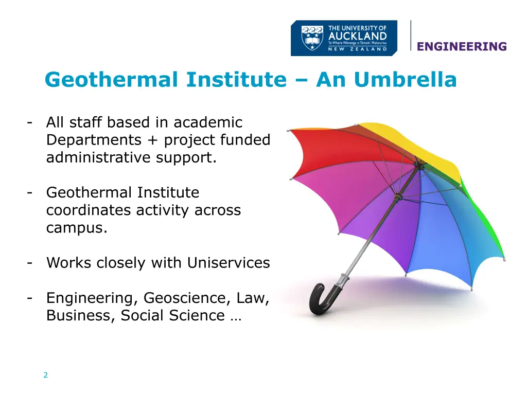 geothermal institute an umbrella