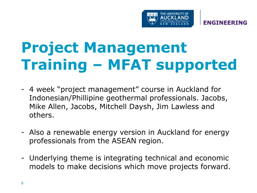 project management training mfat supported