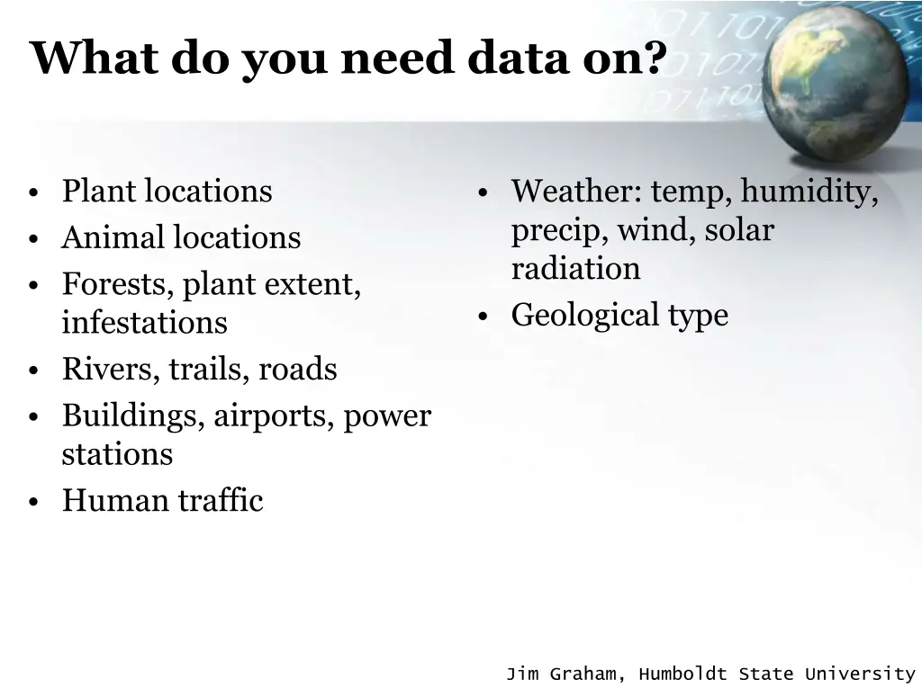 what do you need data on