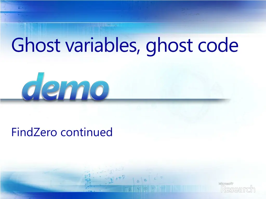 ghost variables ghost code