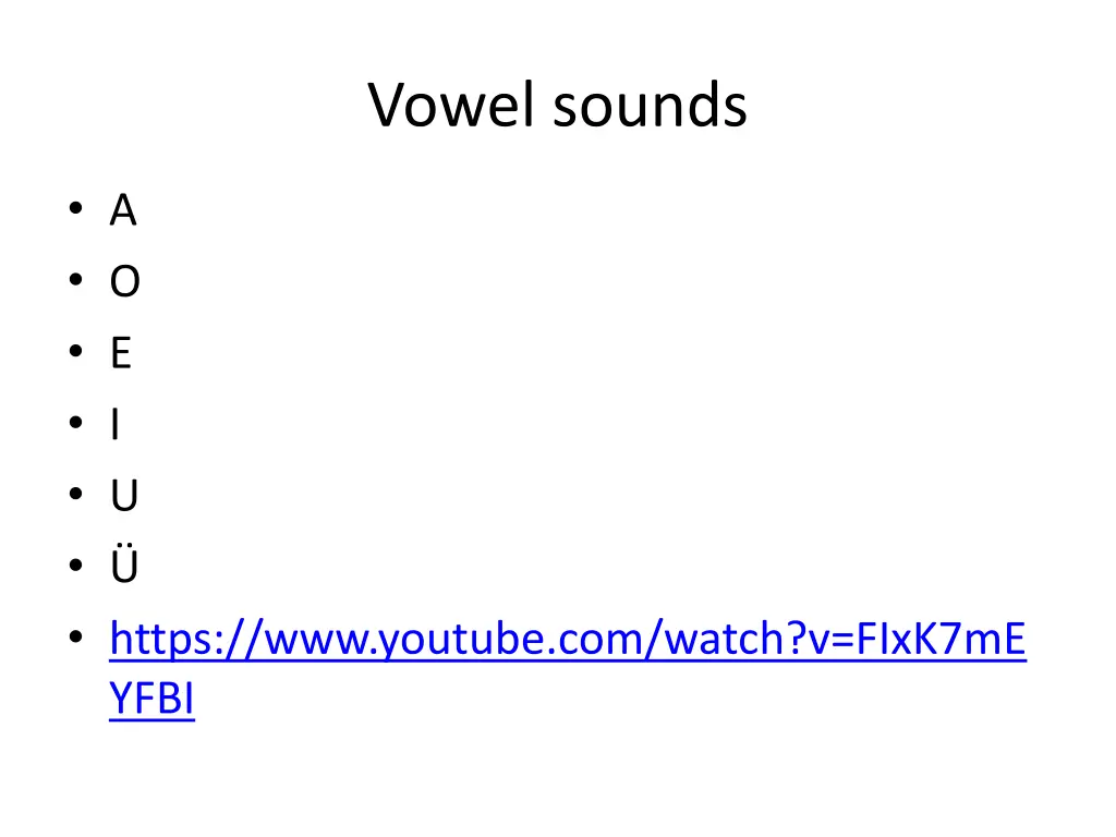 vowel sounds