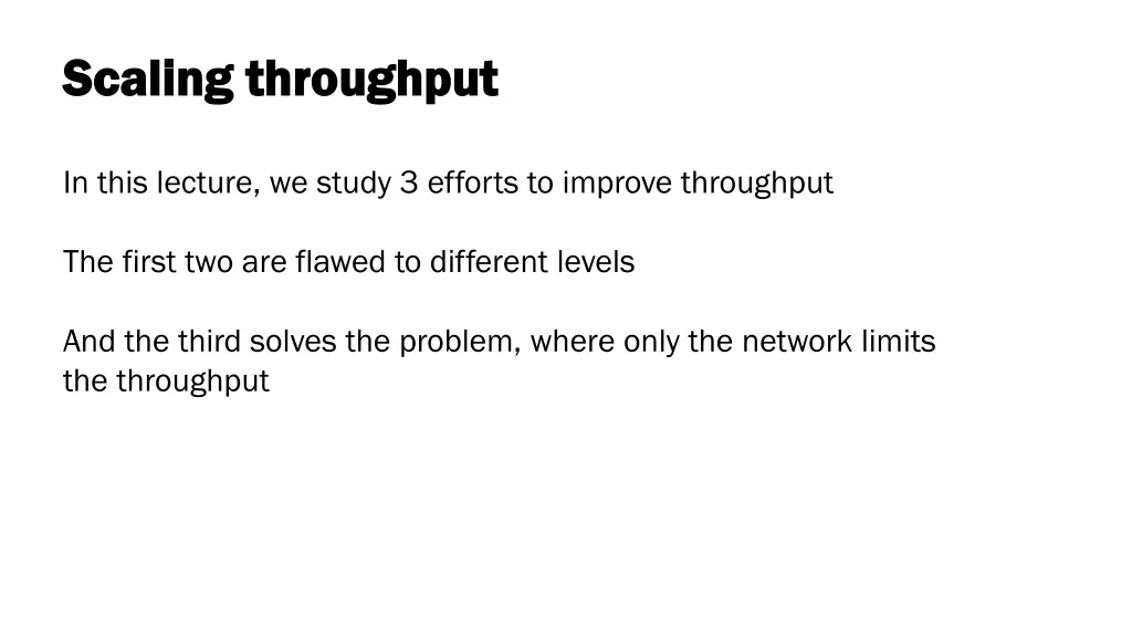 scaling throughput scaling throughput